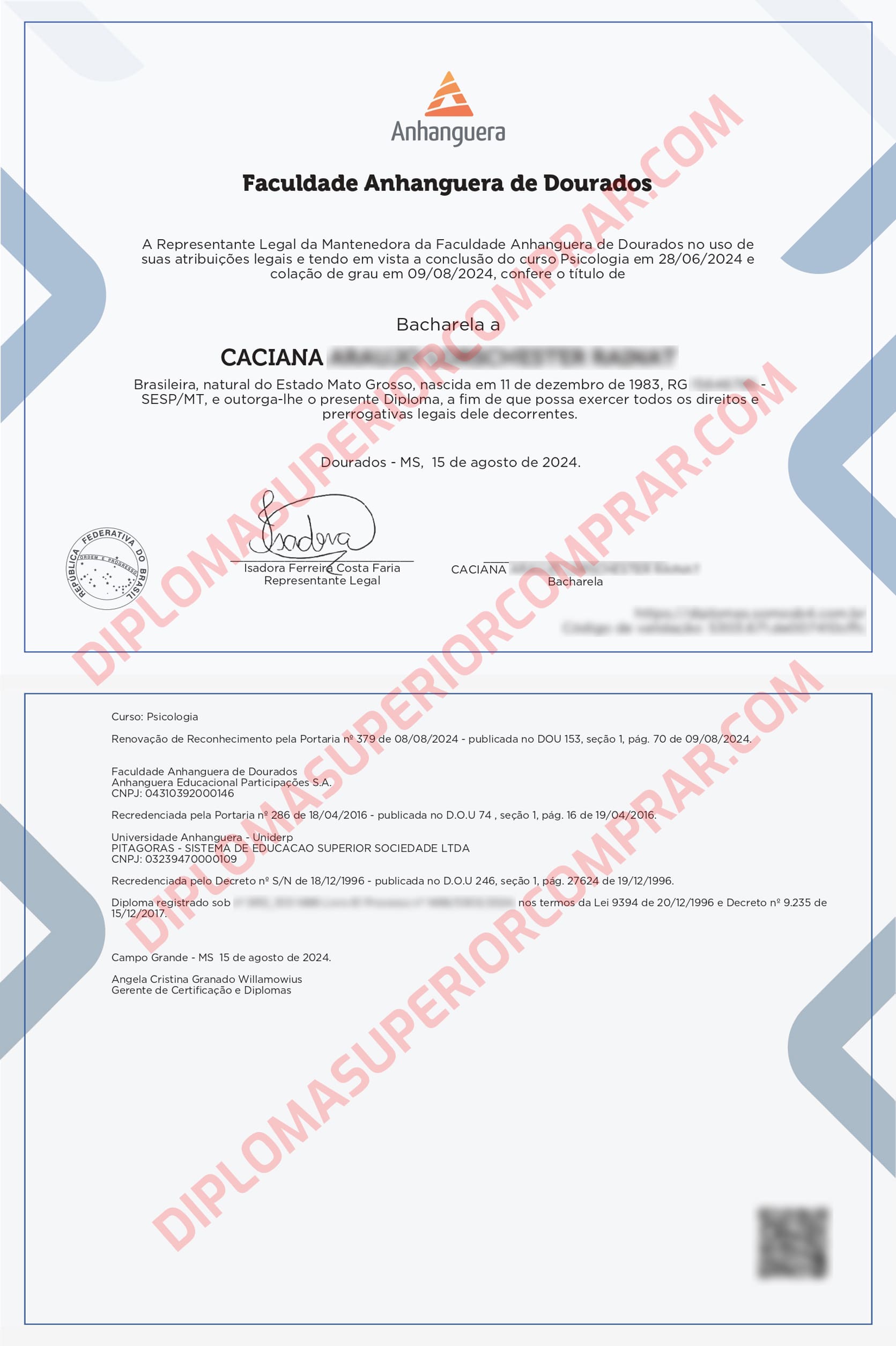 Comprar Diploma Anhanguera