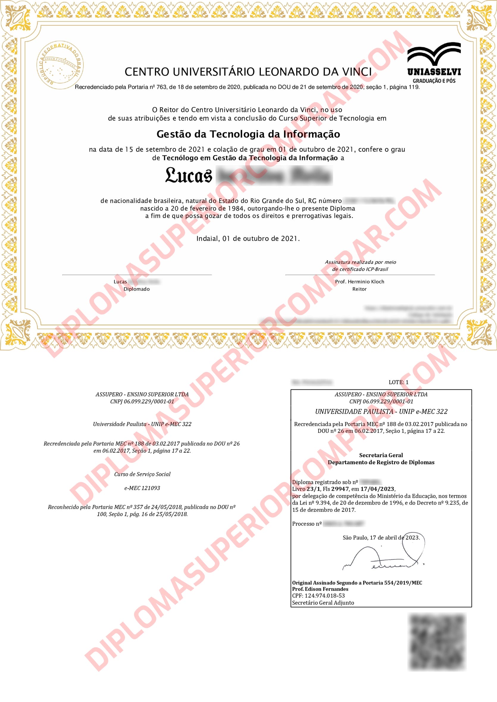 Comprar Diploma Uniasselvi